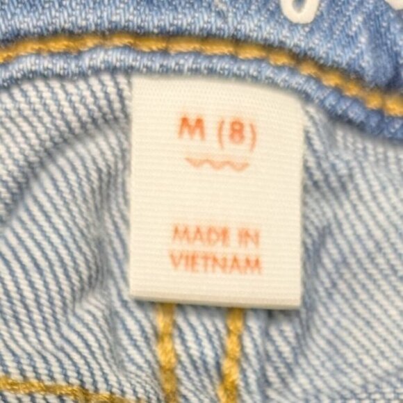 Cat & Jack Floral Lace Denim Shorts Girls Size 8 Distressed Frayed Adjustable - Picture 4 of 8